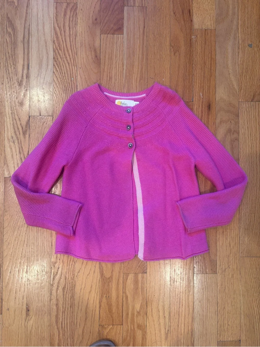 Mini Boden - Girls' Fuchsia Knit Cardigan - Sz 6-7Y